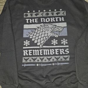 Game of Thrones "The North Remembers" Black Crewneck Ugly Christmas Sweater LRG